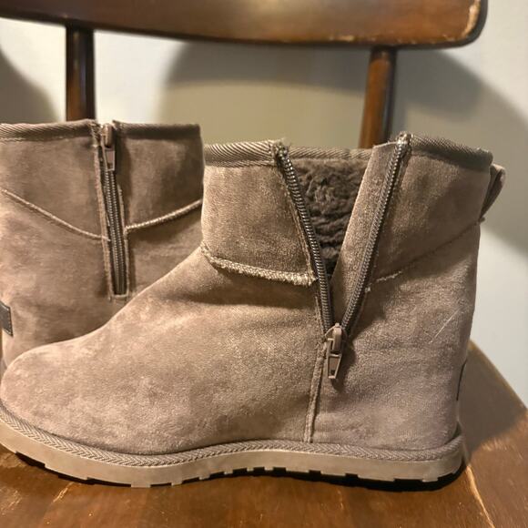 Dunes Karma Size 9M Shoes Tan Zip Up Vegan Comfort Hidden Wedge Boot New - Picture 2 of 6